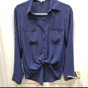Express Portofino Blouse, Blue with dots